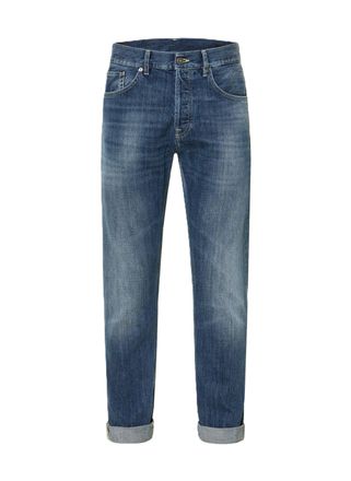 Dondup Straight-Leg Jeans with Medium Wash and Rolled Cuffs