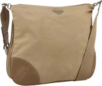 Prada Pre-owned Vintage Schoudertas - Dames - Vintage Schoudertas - Beige - ONE Size - Leer - Vintage