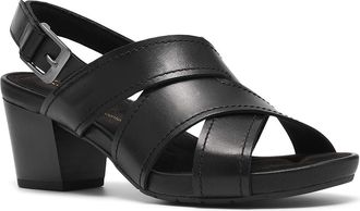 Clarks Kymber Shine Womens Sandals Black Leather : 9.5 B - Medium