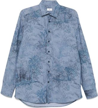 Etro floral-print shirt - Blue