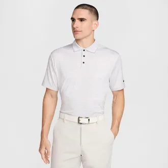 Nike Mens Tour Dri-FIT Striped Golf Polo in White | FZ7479-100