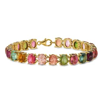 Ross-Simons Multicolored Tourmaline Bracelet in 18kt Gold Over Sterling