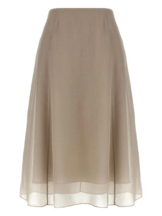 Brunello Cucinelli Semi-doorzichtige rok - Beige