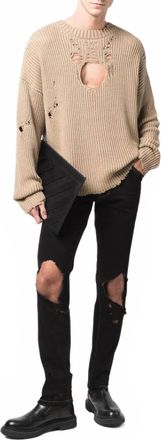 Dsquared2 Distressed Effect Open-Knee Jeans In Black