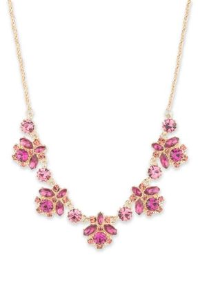 Marchesa Replenishment Mixed Cut Crystal Frontal Necklace in Pink at Nordstrom