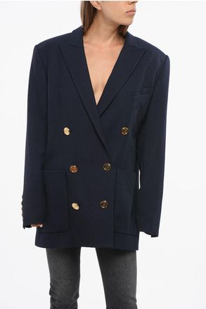 【関税&送料込】Balmain Giacca Doppiopetto In Lana Balmain Giacca doppiopetto in lana Nero Donna | BF1SH020WC090PA