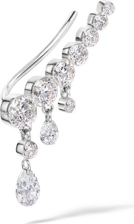 Maria Tash Curved Crescendo Single Diamond Ear Crawler in White Gold at Nordstrom, Size 18