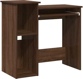 vidaXL Scrivania Mensole Rovere Marrone 84x40x78 Cm Legno Multistrato - Vidaxl