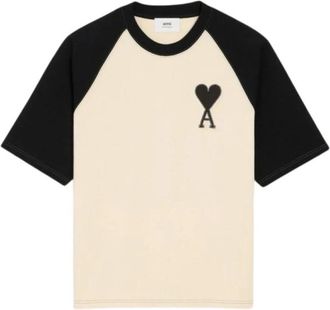 Ami Ami De Coeur Raglan T-Shirt - Heren - T-shirts - Beige - S - Katoen - Tops