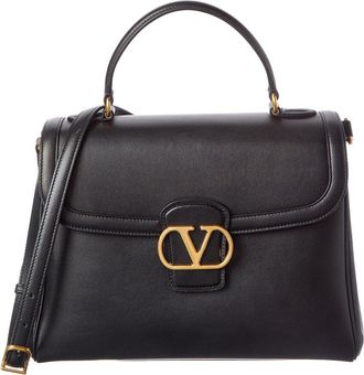 Valentino Vlogo Signature Leather Satchel