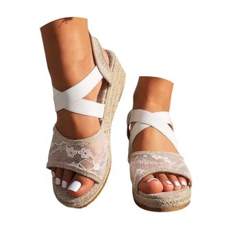 Generic Wedge Sandals for Women Espadrille Womens Wedges Platform Sandals for Women Open Toe Orthopedic Sandal Summer Casual Platform Bohemian Slip-On Wedge S