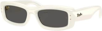 Ray-Ban Kiliane Puffer Zonnebril - unisex - Zonnebrillen - Wit - 55 MM - Nylon - Accessoires