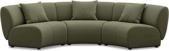 Castlery Auburn Armless Curve Sofa Customized, Moss Performance Fleece, Spill Resistant, Modular for Sofas, Castlery