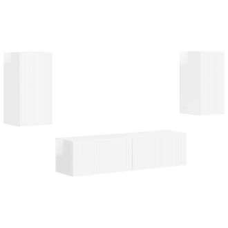 vidaXL Conjunto De Mueble De Tv 4 Pcs Brillante Madera De Ingenier&iacute;a Vidaxl