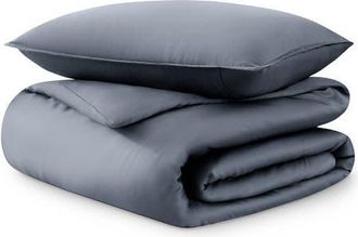 Bare Home TENCEL Lyocell Duvet Cover Set in Forged Iron Grey at Nordstrom, Size Twin/twin X-Long