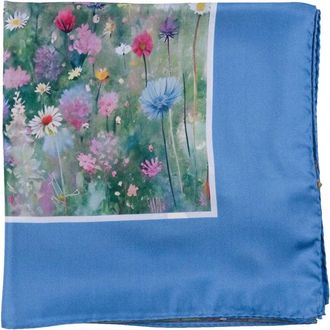 D'Aniello Silky Scarves, female, Blue, Size: ONE SIZE Stola Oceano 90X90