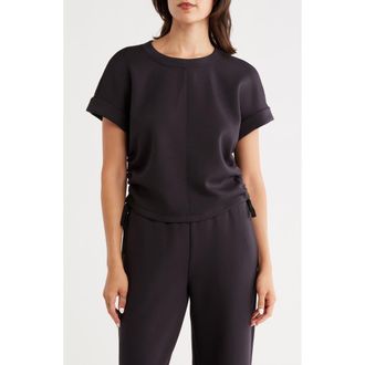 Zella Whisper Knit Ruched T-Shirt in Black at Nordstrom Rack, Size X-Small