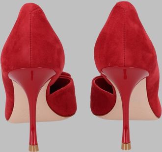 Roger Vivier Womens Pumps Viv Ville Dorsay Red Leather Goat