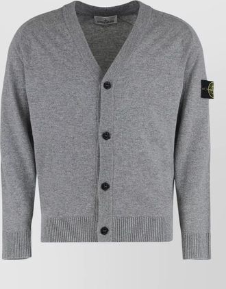 Stone Island lightweight wool cardigan v-neck