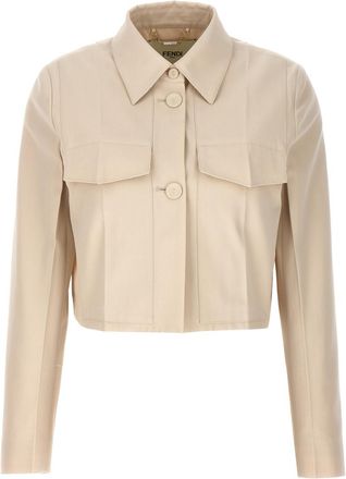 Fendi Beige Tailored Crop Jacket