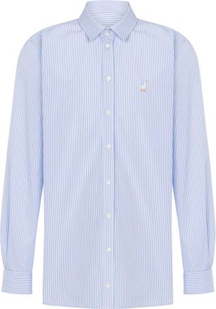 Moschino Light Blue Vertical Stripe Poplin Shirt