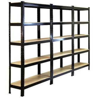 MonsterShop Monster Racking T-Rax Heavy Duty Shelving Units, Black, 75cm W, 30cm in Black