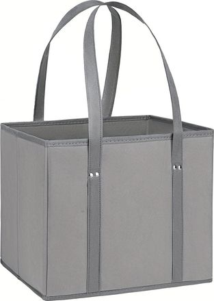 Generic Reusable Box Shape Shopping Totes | Cloth Grocery Bags With Handles | Thick Bottom Shopping Produce Bags, Long Handles Large Tote Bag For Shopping Sho