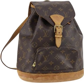 Louis Vuitton Vintage Montsouris Backpack Monogram Canvas Brown Canvas Backpack Bag (Pre-Owned)