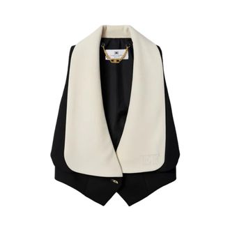 Elisabetta Franchi Vests, female, Multicolor, Size: L Shawl Collar Waistcoat