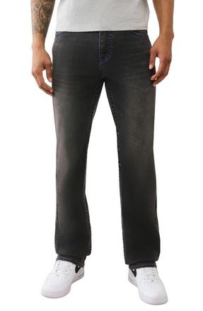 True Religion Ricky Big T NF Straight Jeans in Hype Vibe Black Wash at Nordstrom, Size 33