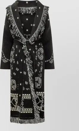 Alanui wool jacquard belted cape