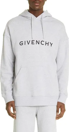Givenchy Slim Fit Logo Graphic Hoodie in Light Grey Melange at Nordstrom, Size Small