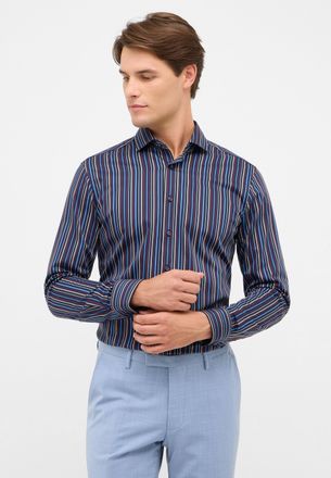 Eterna Langarmhemd ETERNA SLIM FIT, Herren, Gr. 37, Normalgr&ouml;ssen, navy, Twill, 100% Baumwolle, schmal, Manschette, Hemden Langarmhemd, NON IRON (b&uuml;gelfrei)