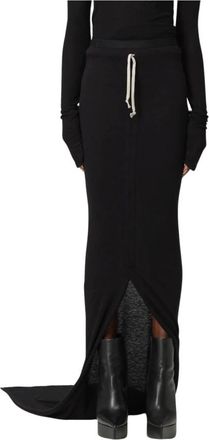 Rick Owens Rokken, Dames, Zwart, 2Xs, Lange Gebreide Rok