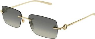 Gucci Sunglasses, male, Yellow, Size: 55 MM Rectangular Sunglasses