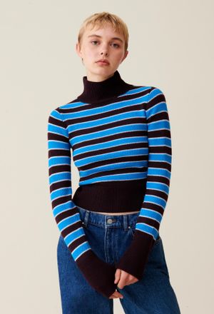 Claudie Pierlot Pull marinière col montant