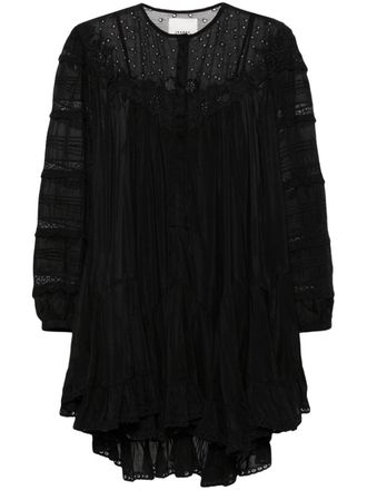 Isabel Marant Gyliane broderie-anglaise midi dress - women - Viscose/Silk/Cotton - 36 - Black