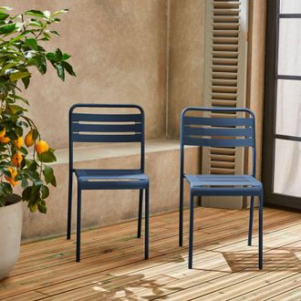 Sweeek Set 2 sedie da giardino bistrot in acciaio