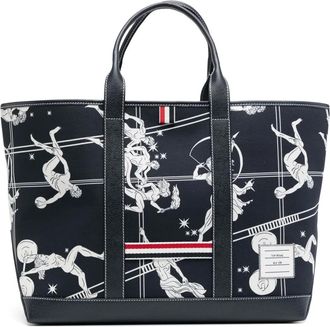 Thom Browne Borsa tote Tool media - Blu