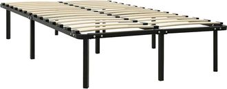 vidaXL Estructura De Cama Sin Colch&oacute;n Metal Negro 160x200 Cm Vidaxl