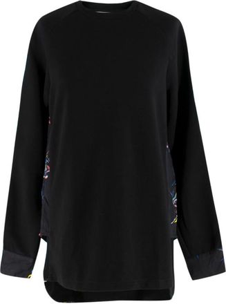 Tim Coppens Black Swallow Print High-Low Jumper Size XS