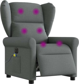 vidaXL Vidaxl - Sill&oacute;n Reclinable De Masaje El&eacute;ctrico Tela Gris Oscuro