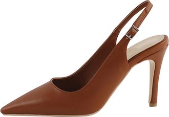 Generic On Shoes Women States Pointed Head Back Hollow High Heels Shallow Mouth with A Buckle Girl High Heel Sandals Female Purple Shoes Women Low Heels (Brow