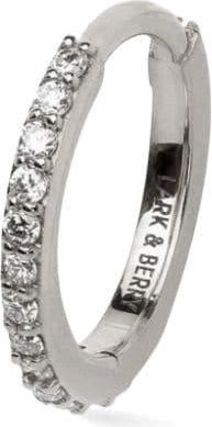 Lark & Berry 14kt white gold large Modernist diamond hoop earring - women - Lab Grown Diamond/14kt White Gold - One Size - Silver