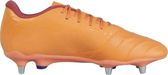 Canterbury Of New Zealand Mens Phoenix Genesis Team 2025 Leather Soft Ground Rugby Boots (Orange/Yellow) - Size UK 5.5