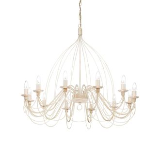 Ideal Lux Ideal Lux Corte - L&aacute;mpara De Ara&ntilde;a De 12 Luces, Acabado Blanco Antiguo, E14