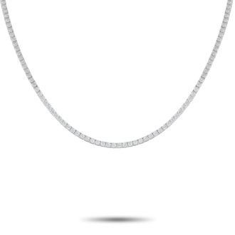 Luxury Bazaar 14K White Gold 11.10ct Lab Grown Diamond Tennis Necklace LG07-123125
