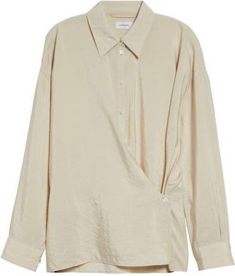 Christophe Lemaire Twisted Silk Blend Shirt in Oat Milk at Nordstrom, Size 12 Us