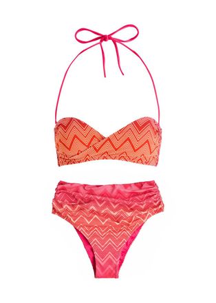 Missoni Zigzag-printed Lamé Bikini - Red - 44 (UK14 / L)
