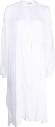 Isabel Benenato long-sleeve button-up dress - women - Viscose - S - White